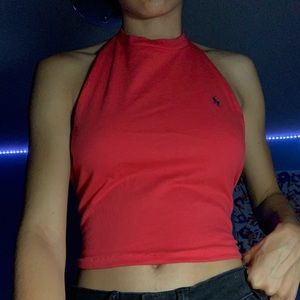 Polo reworked halter crop top tank